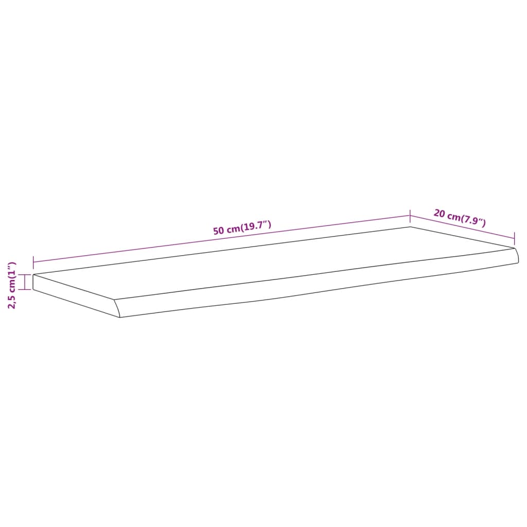Wandschap rechthoekig natuurlijke rand 50x20x2,5 cm acaciahout is nu te koop bij PeponiXL, paradijselijk wonen!