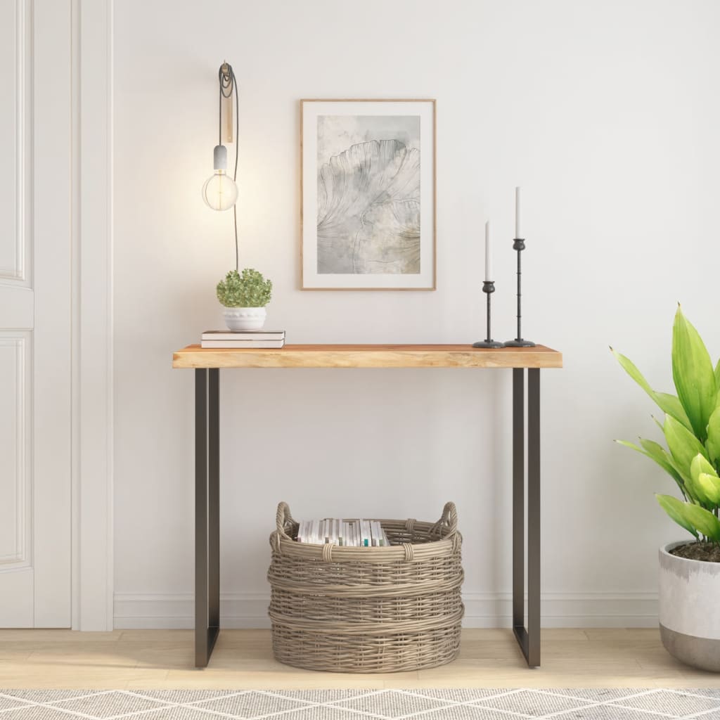 Tafelblad rechthoekig natuurlijke rand 100x40x2,5 cm acaciahout is nu te koop bij PeponiXL, paradijselijk wonen!
