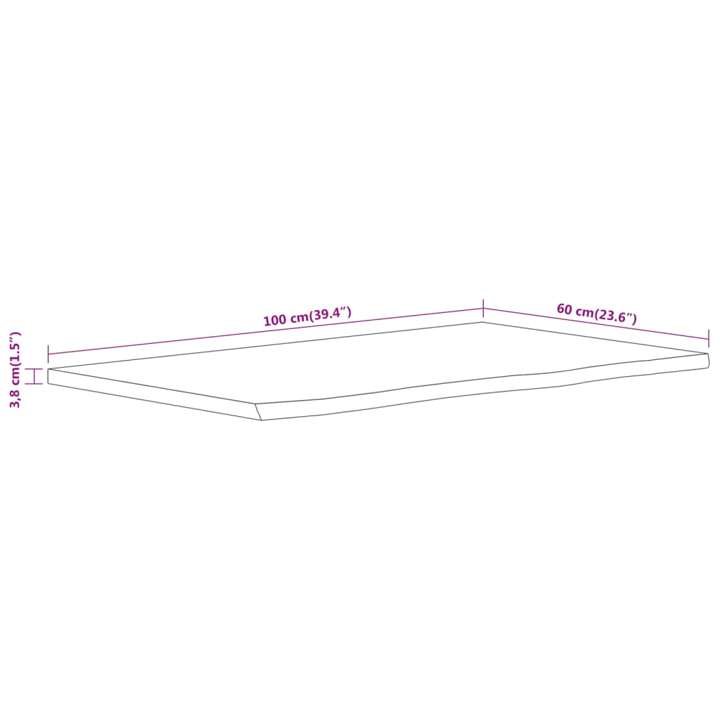 Wastafelblad rechthoekig 100x60x3,8 massief acaciahout is nu te koop bij PeponiXL, paradijselijk wonen!