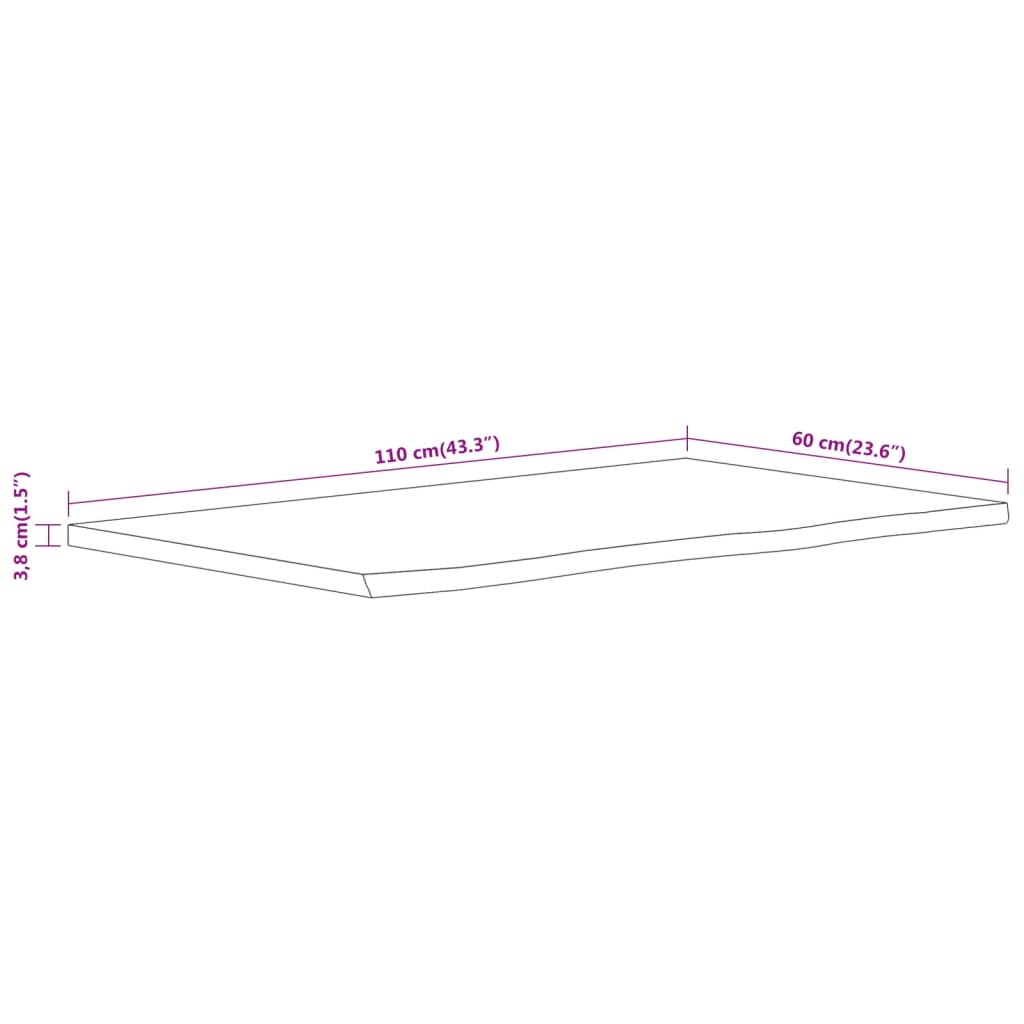 Wastafelblad rechthoekig 110x60x3,8 massief acaciahout is nu te koop bij PeponiXL, paradijselijk wonen!