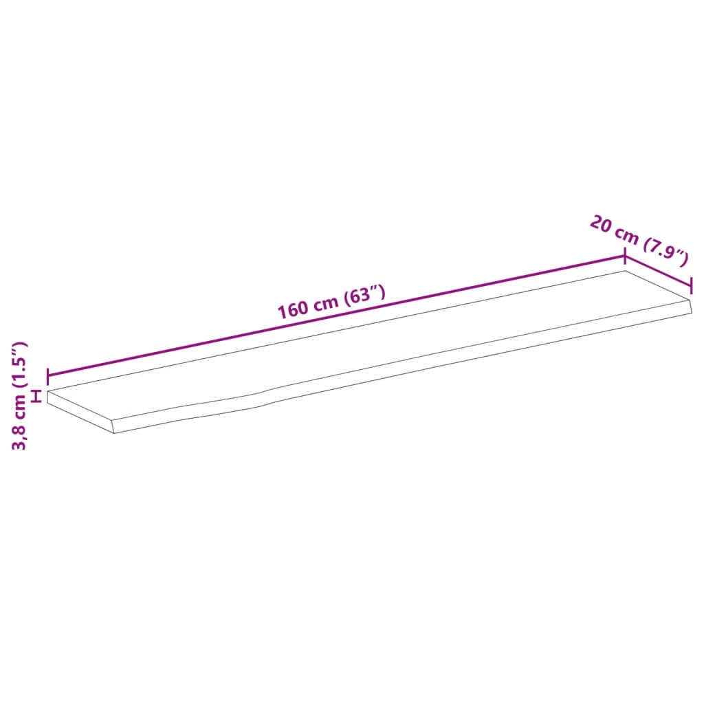 Tafelblad met natuurlijke rand 160x20x3,8 cm massief mangohout is nu te koop bij PeponiXL, paradijselijk wonen!