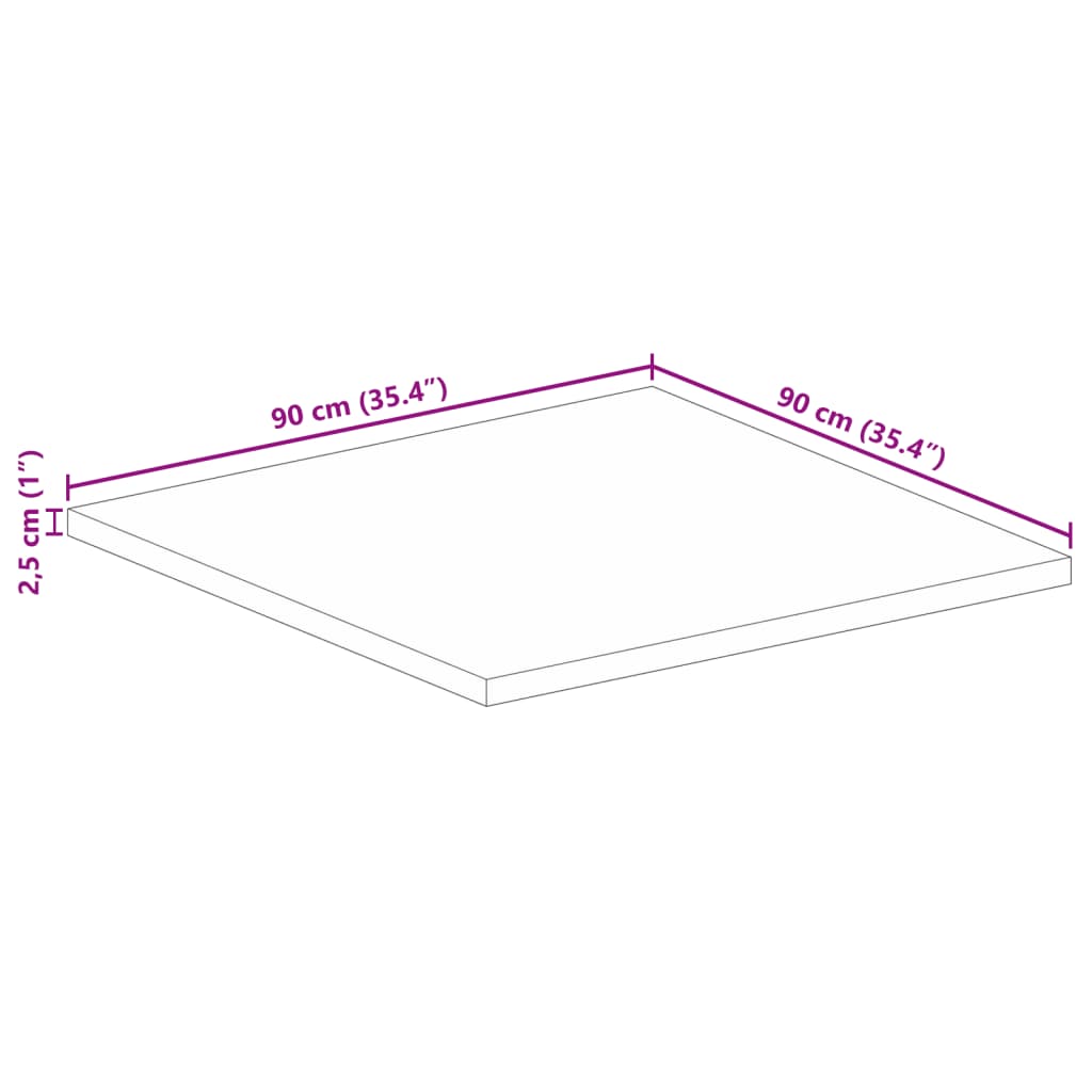 Tafelblad vierkant 90x90x2,5 cm massief acaciahout is nu te koop bij PeponiXL, paradijselijk wonen!