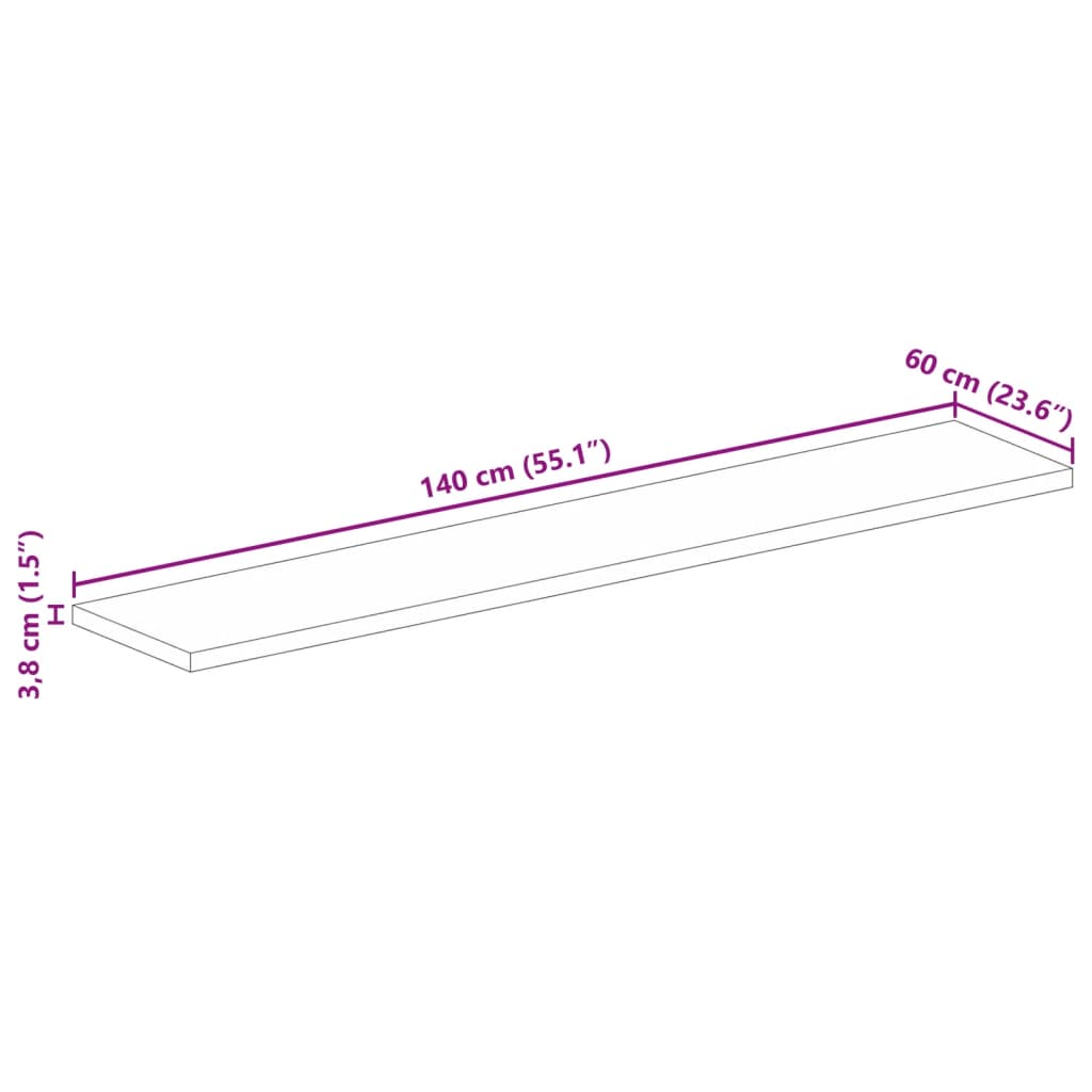 Tafelblad rechthoekig 140x60x3,8 cm massief acaciahout is nu te koop bij PeponiXL, paradijselijk wonen!