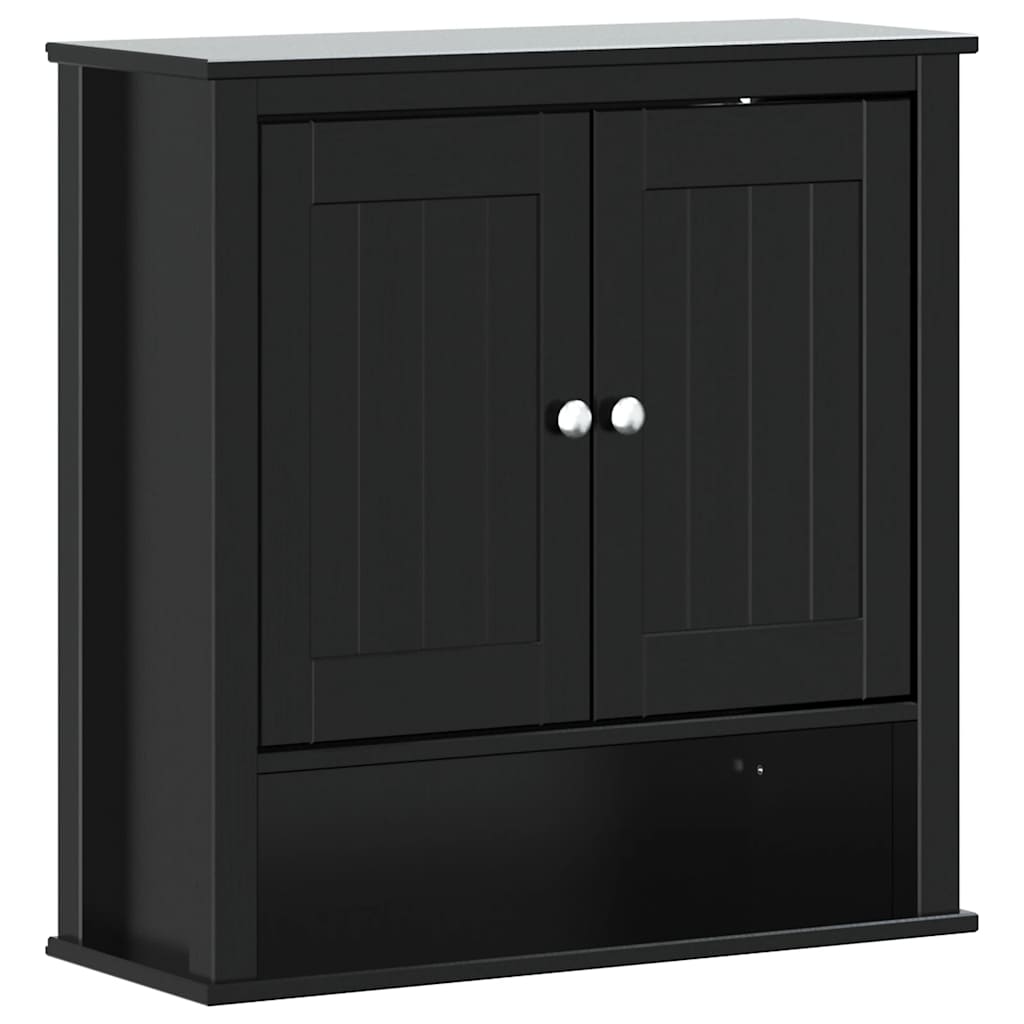 Badkamerkast BERG 69,5x27x71,5 cm massief grenenhout zwart is nu te koop bij PeponiXL, paradijselijk wonen!