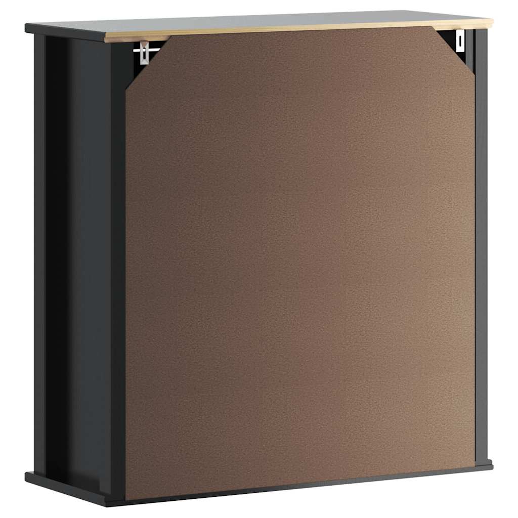 Badkamerkast BERG 69,5x27x71,5 cm massief grenenhout zwart is nu te koop bij PeponiXL, paradijselijk wonen!