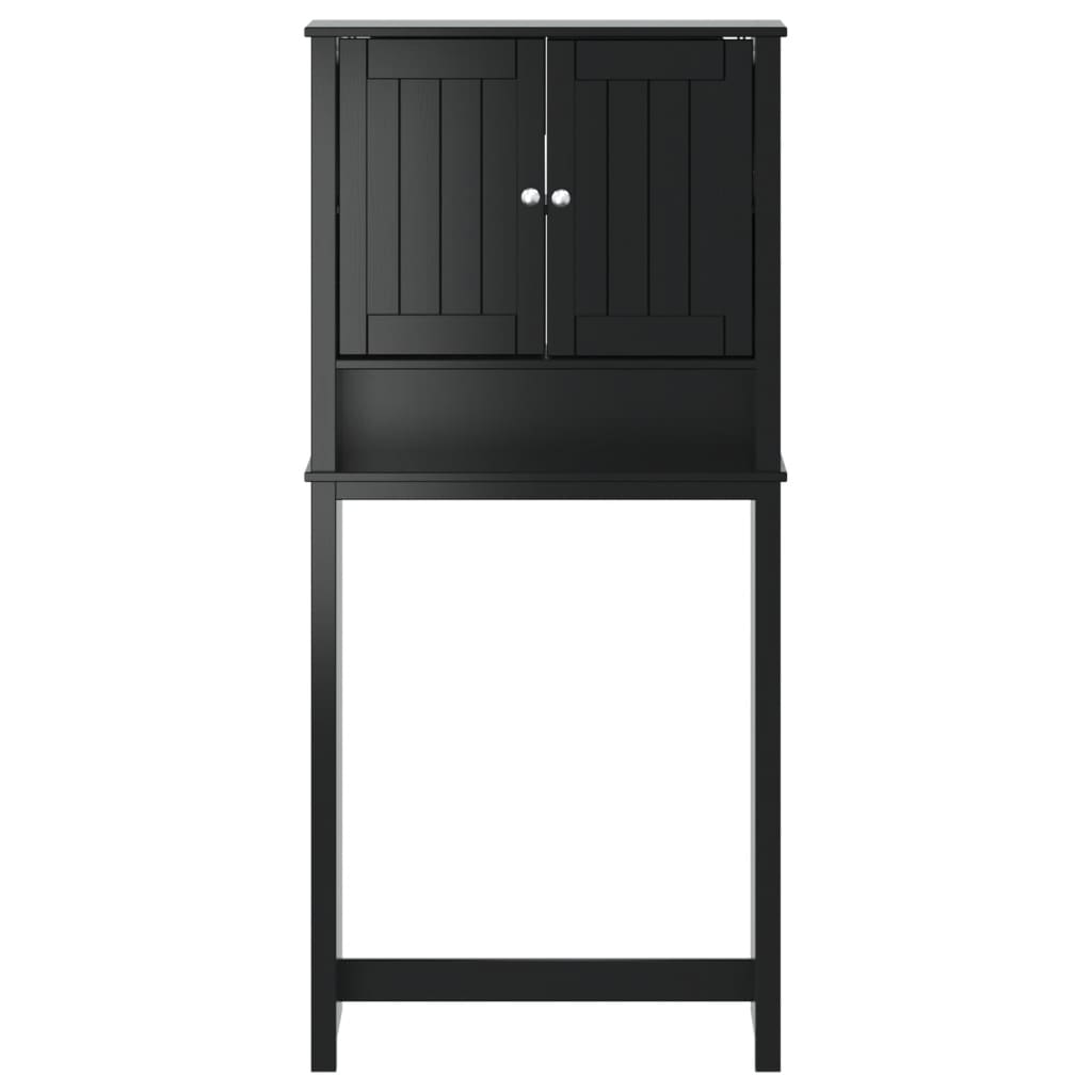 Wasmachinekast BERG 76x27x164,5 cm massief hout zwart is nu te koop bij PeponiXL, paradijselijk wonen!