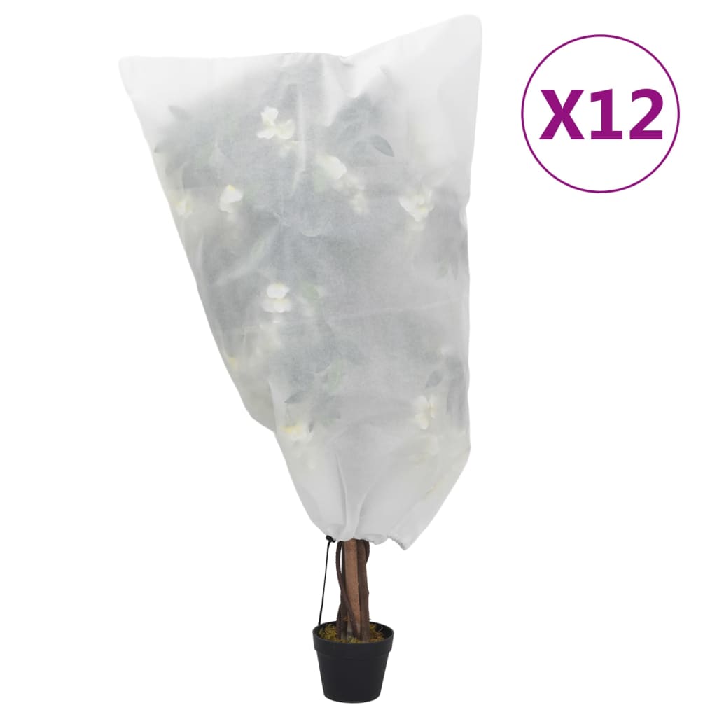 Plantenhoezen met trekkoord 12 st 70 g/m² 0,8x1 m is nu te koop bij PeponiXL, paradijselijk wonen!