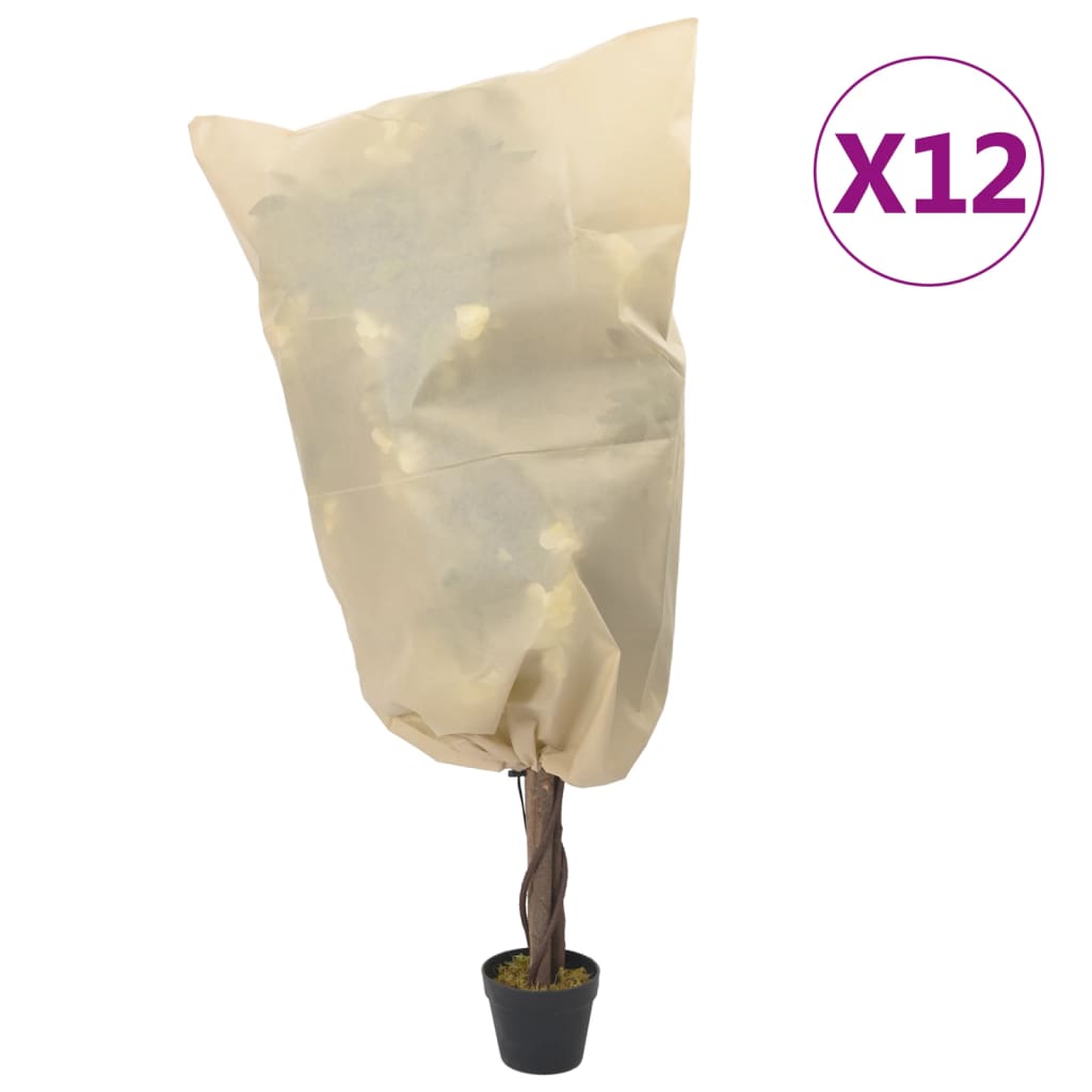 Plantenhoezen met trekkoord 12 st 70 g/m² 0,8x1,2 m is nu te koop bij PeponiXL, paradijselijk wonen!