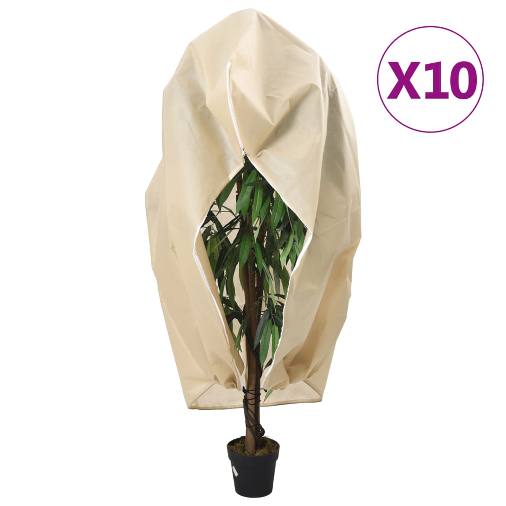 Plantenhoezen met ritssluiting 10 st 70 g/m² 1,2x1,8 m is nu te koop bij PeponiXL, paradijselijk wonen!