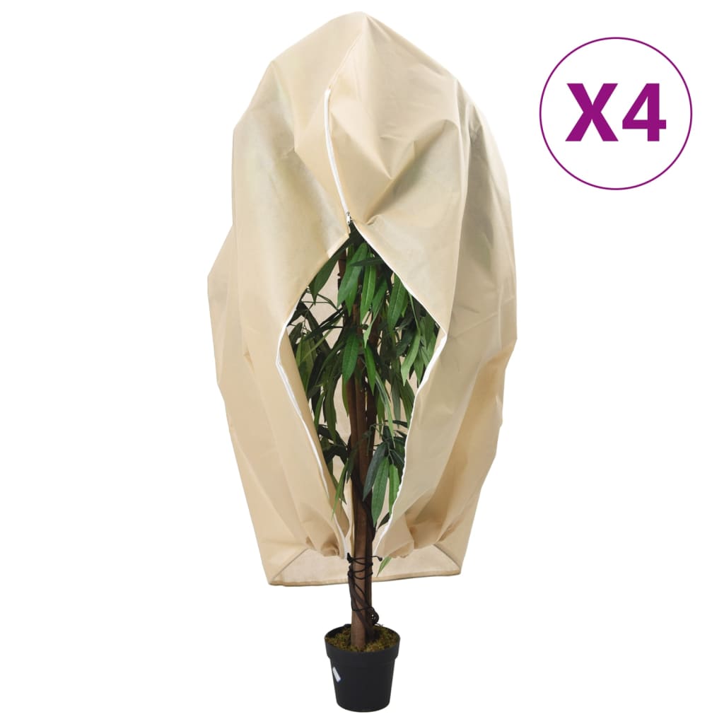 Plantenhoezen met ritssluiting 4 st 70 g/m² 3,14x2,5 m is nu te koop bij PeponiXL, paradijselijk wonen!