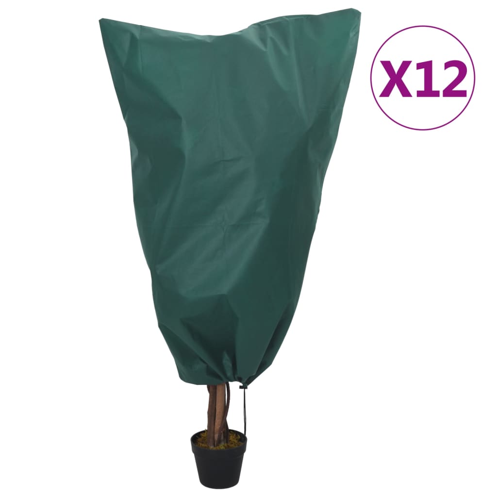 Plantenhoezen met trekkoord 12 st 70 g/m² 0,8x0,8 m is nu te koop bij PeponiXL, paradijselijk wonen!