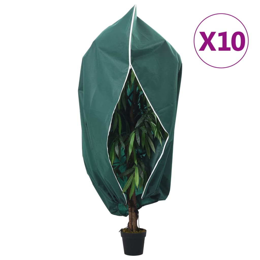 Plantenhoezen met ritssluiting 10 st 70 g/m² 1x1,55 m is nu te koop bij PeponiXL, paradijselijk wonen!