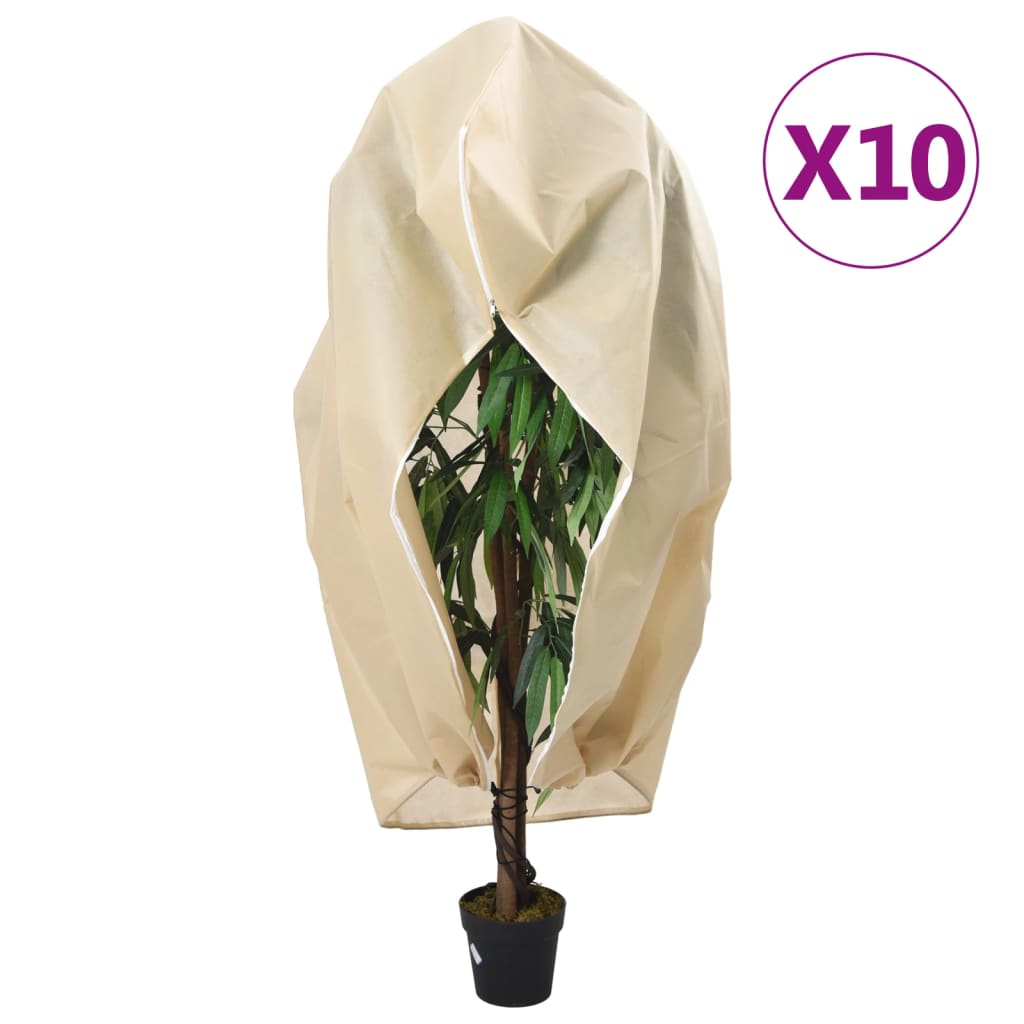 Plantenhoezen met ritssluiting 10 st 70 g/m² 3,14x2,5 m is nu te koop bij PeponiXL, paradijselijk wonen!
