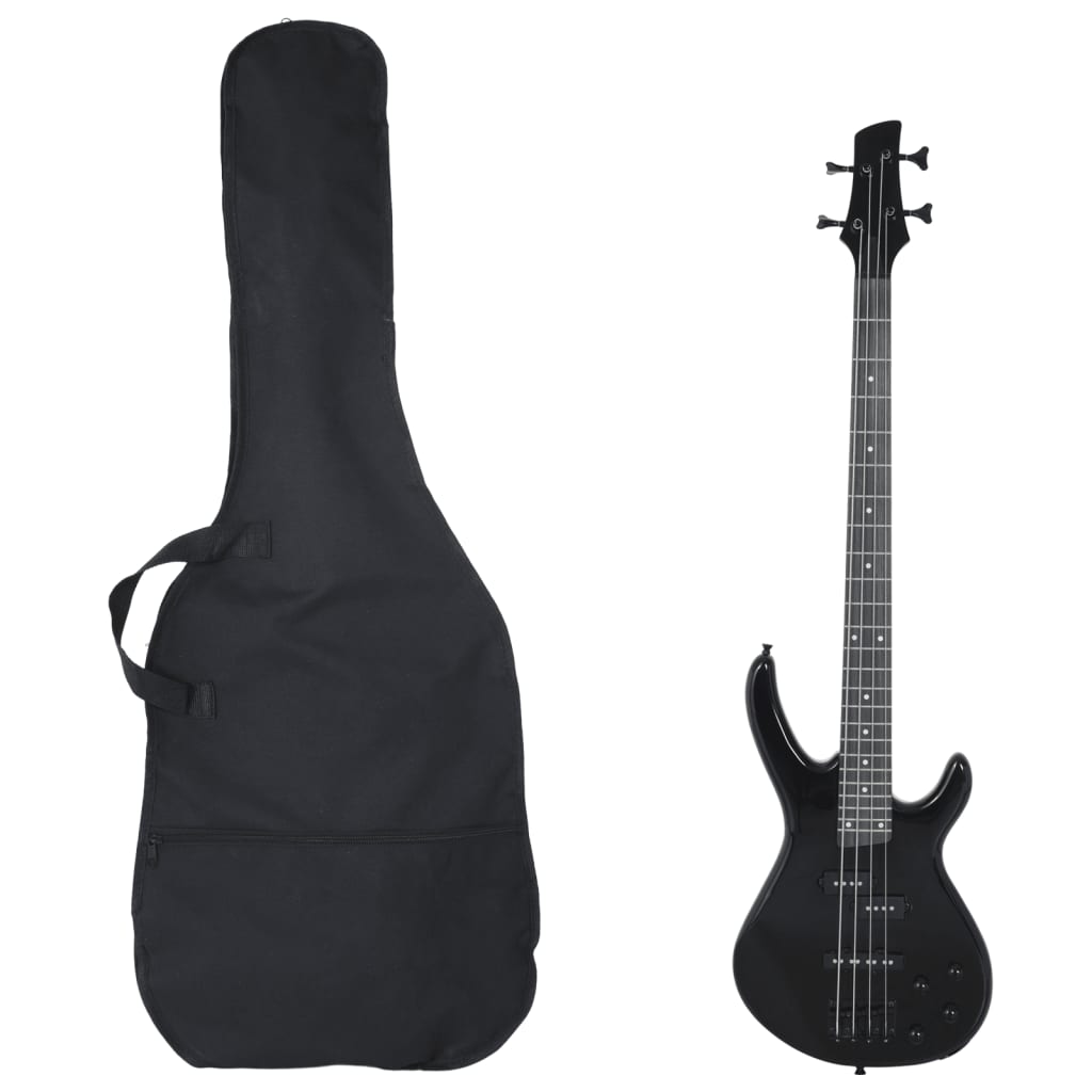 Basgitaar voor beginners elektrisch met tas 4/4 46" zwart is nu te koop bij PeponiXL, paradijselijk wonen!