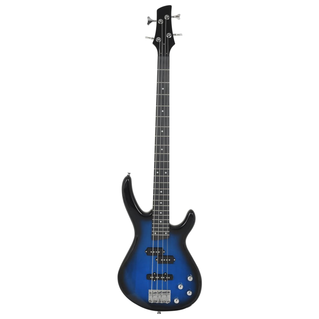 Basgitaar voor beginners elektrisch met tas 4/4 46" blauw zwart is nu te koop bij PeponiXL, paradijselijk wonen!