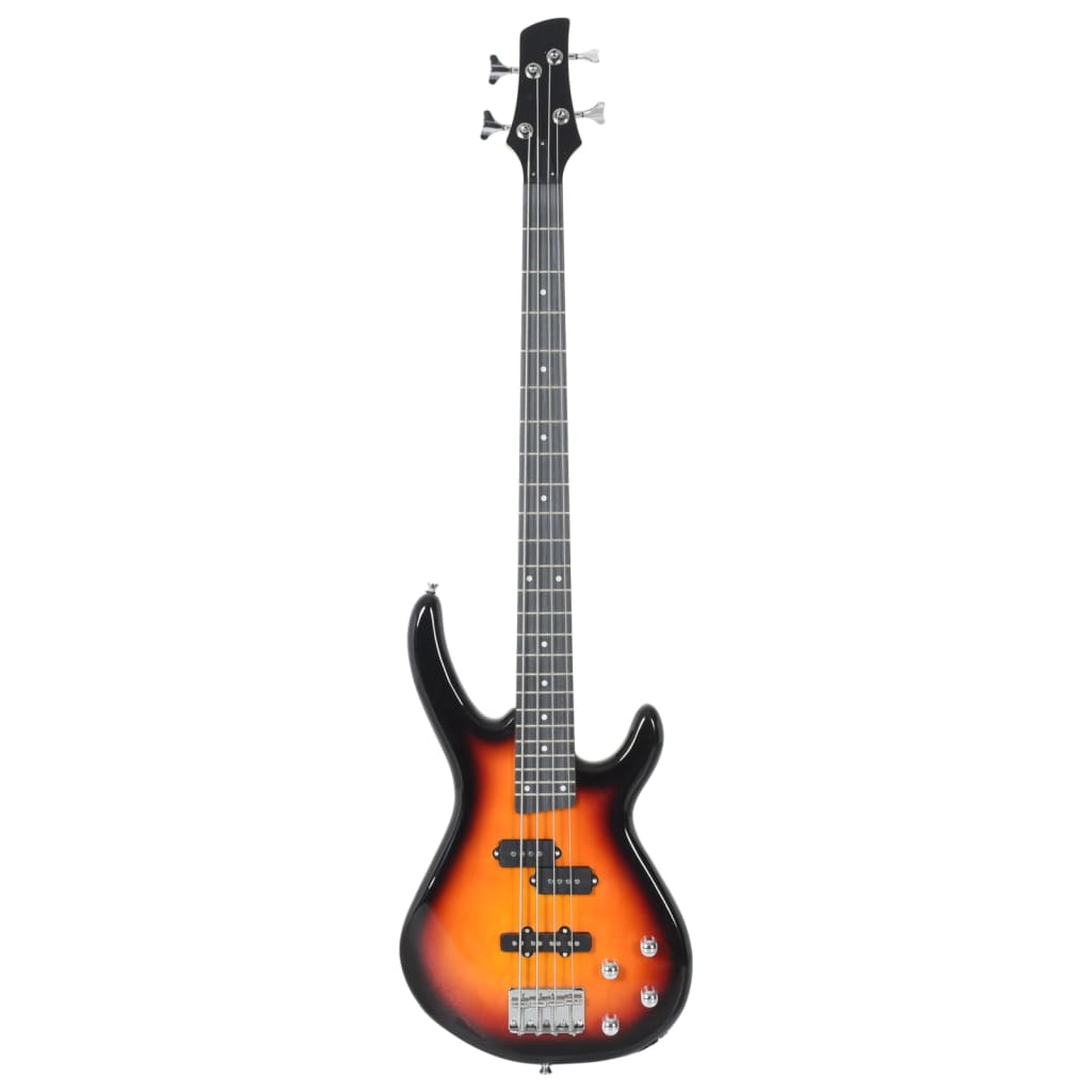 Basgitaar voor beginners elektrisch met tas 4/4 46" bruin zwart is nu te koop bij PeponiXL, paradijselijk wonen!