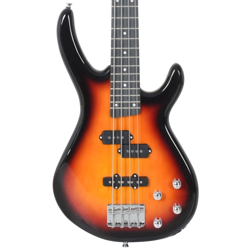 Basgitaar voor beginners elektrisch met tas 4/4 46" bruin zwart is nu te koop bij PeponiXL, paradijselijk wonen!