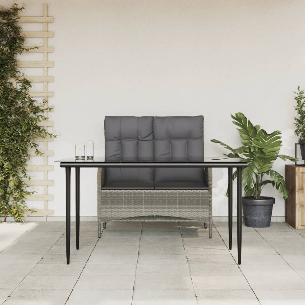 2-delige Tuinset met kussens poly rattan grijs is nu te koop bij PeponiXL, paradijselijk wonen!