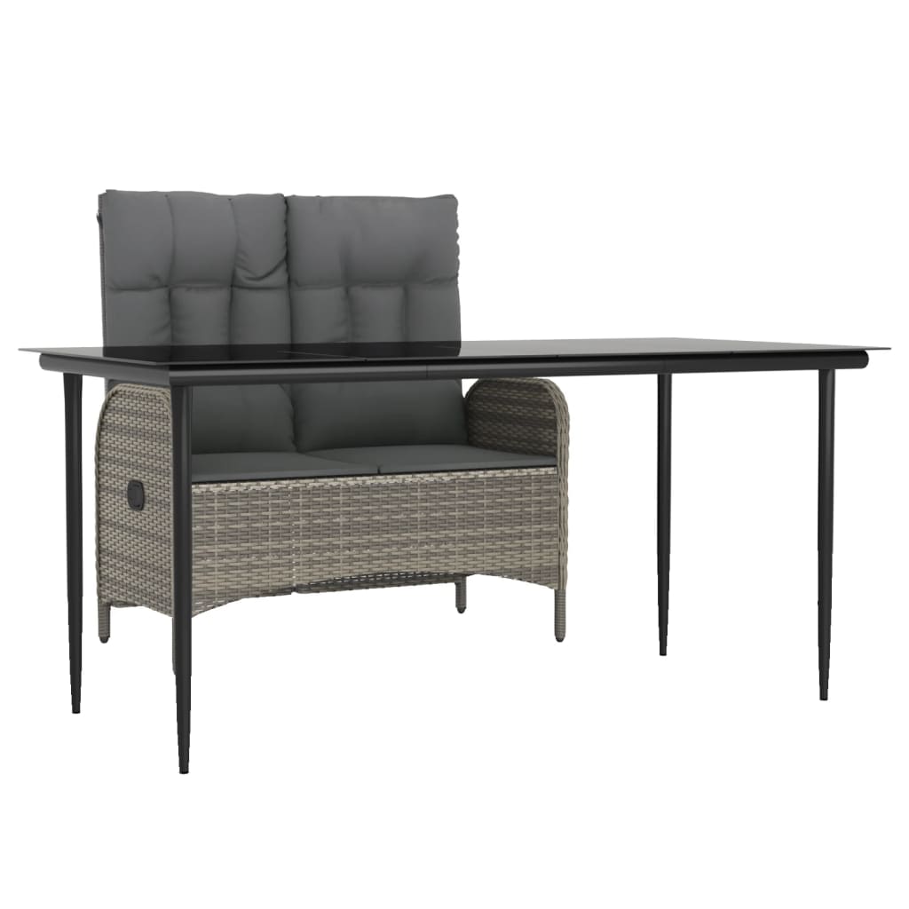 2-delige Tuinset met kussens poly rattan grijs is nu te koop bij PeponiXL, paradijselijk wonen!