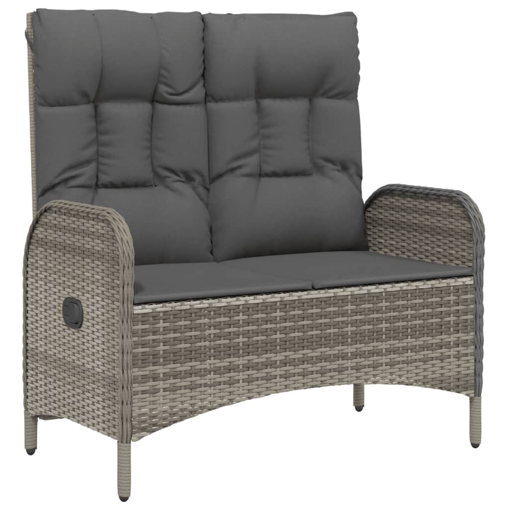 2-delige Tuinset met kussens poly rattan grijs is nu te koop bij PeponiXL, paradijselijk wonen!