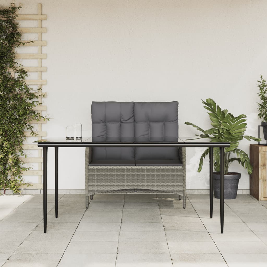 2-delige Tuinset met kussens poly rattan grijs is nu te koop bij PeponiXL, paradijselijk wonen!