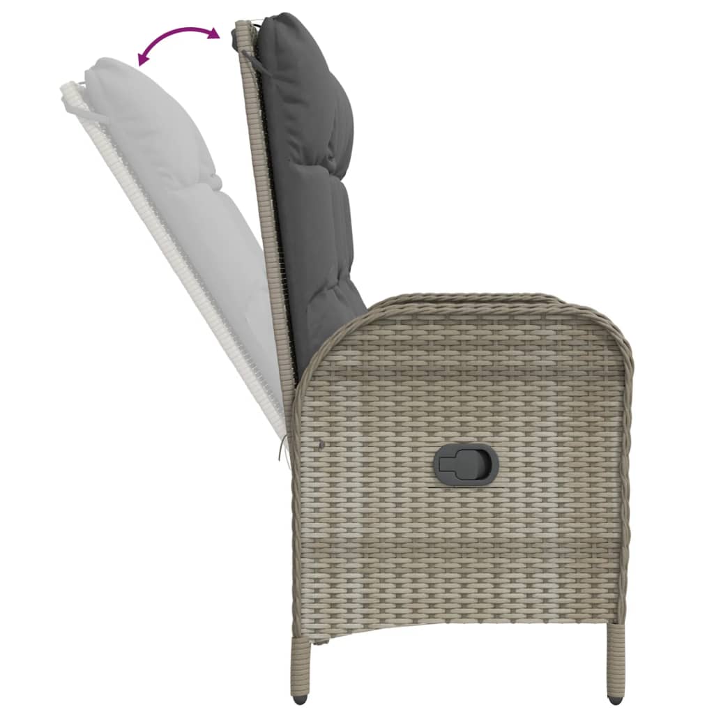 4-delige Tuinset met kussens poly rattan grijs is nu te koop bij PeponiXL, paradijselijk wonen!