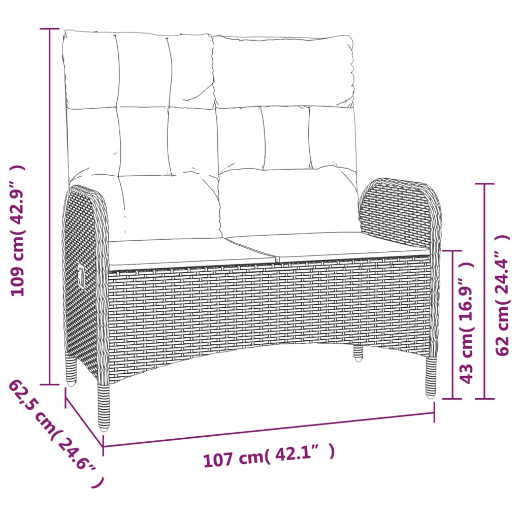 4-delige Tuinset met kussens poly rattan grijs is nu te koop bij PeponiXL, paradijselijk wonen!