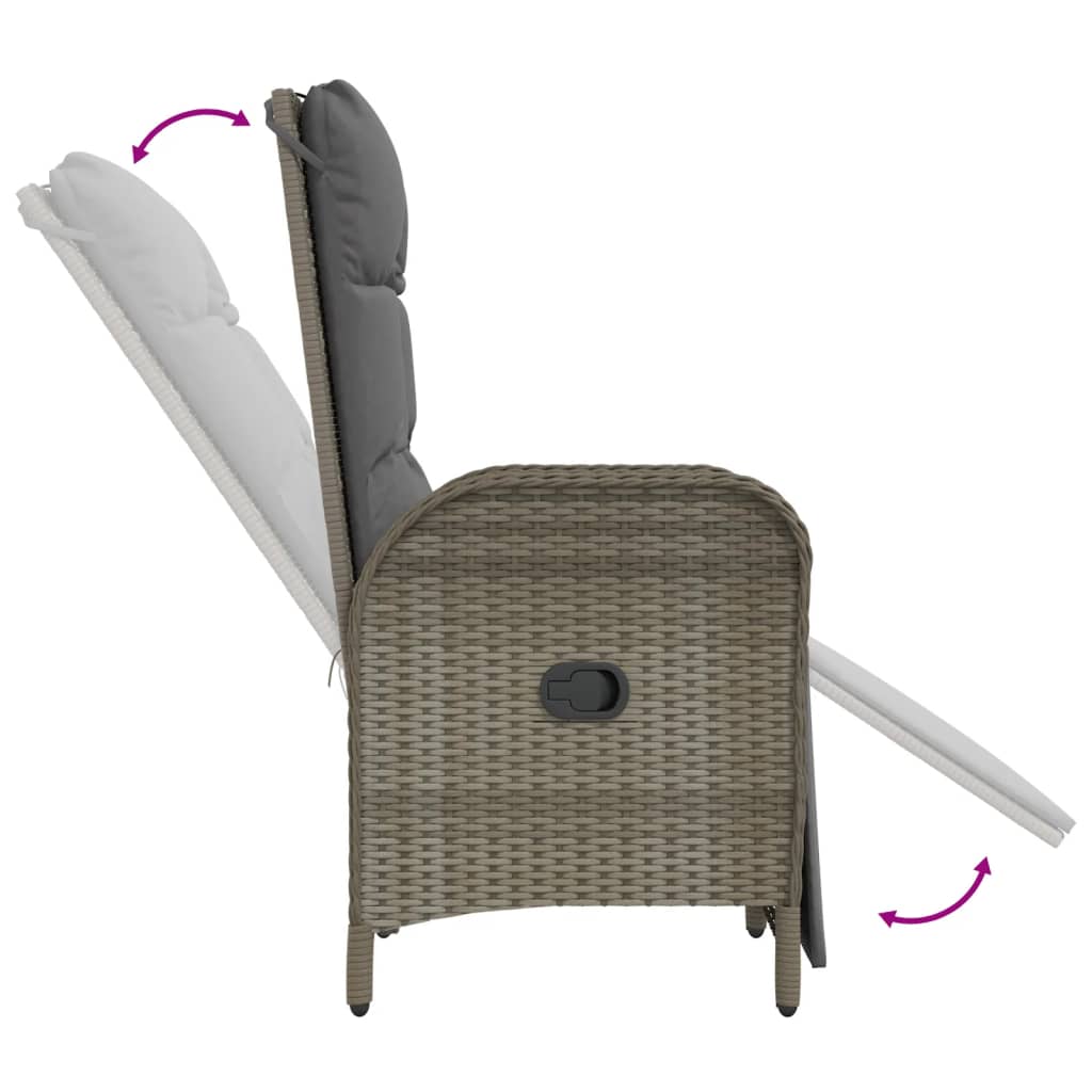 4-delige Tuinset met kussens poly rattan grijs is nu te koop bij PeponiXL, paradijselijk wonen!