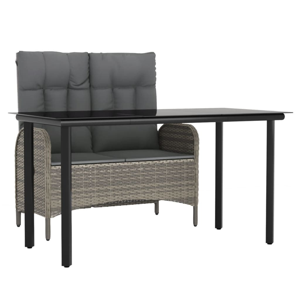 2-delige Tuinset met kussens poly rattan grijs is nu te koop bij PeponiXL, paradijselijk wonen!