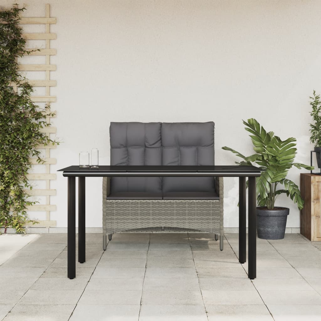 2-delige Tuinset met kussens poly rattan grijs is nu te koop bij PeponiXL, paradijselijk wonen!