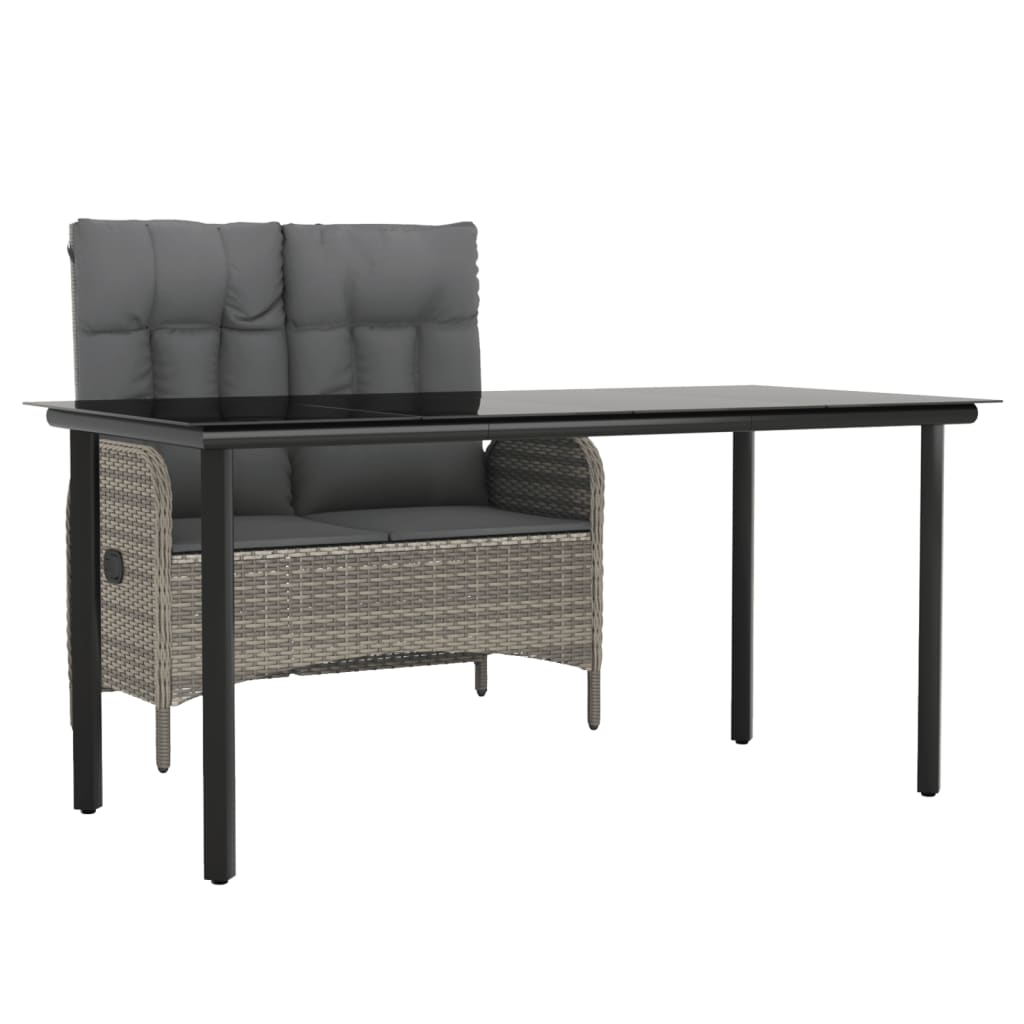 2-delige Tuinset met kussens poly rattan grijs is nu te koop bij PeponiXL, paradijselijk wonen!