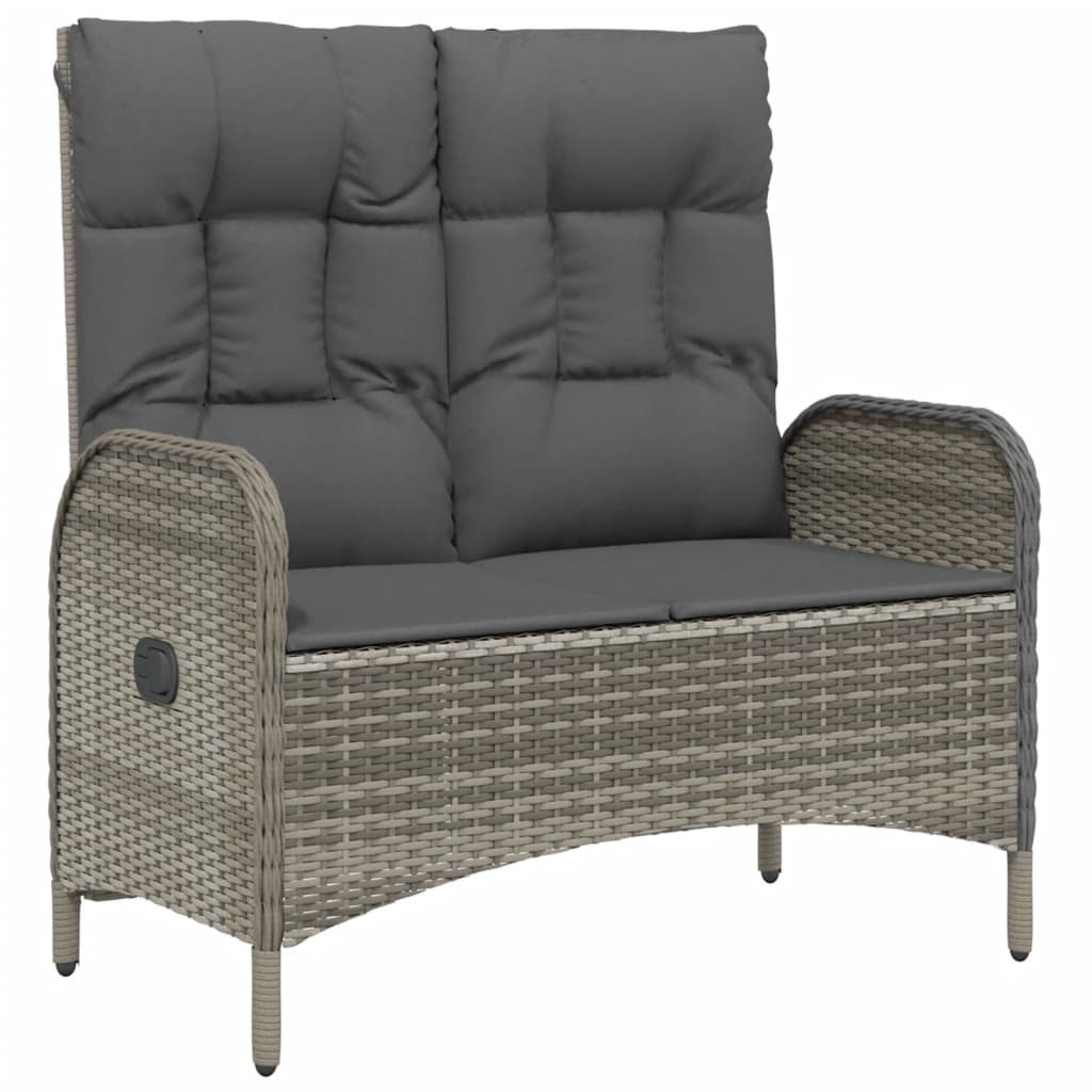 2-delige Tuinset met kussens poly rattan grijs is nu te koop bij PeponiXL, paradijselijk wonen!