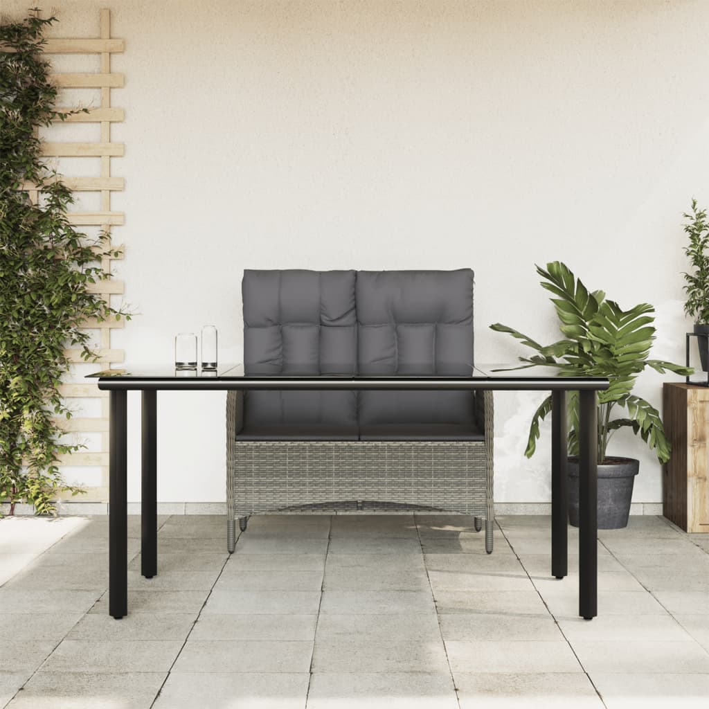 2-delige Tuinset met kussens poly rattan grijs is nu te koop bij PeponiXL, paradijselijk wonen!