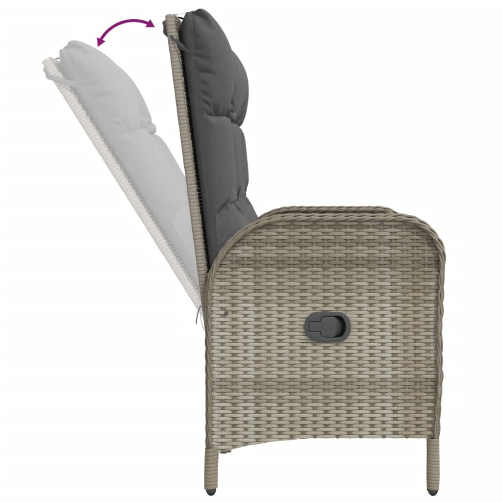 4-delige Tuinset met kussens poly rattan grijs is nu te koop bij PeponiXL, paradijselijk wonen!