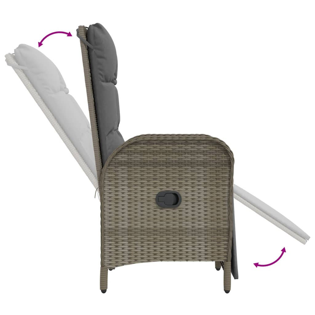 4-delige Tuinset met kussens poly rattan grijs is nu te koop bij PeponiXL, paradijselijk wonen!