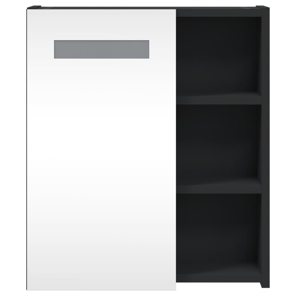 Badkamerkast met spiegel en LED 45x13x52 cm zwart is nu te koop bij PeponiXL, paradijselijk wonen!