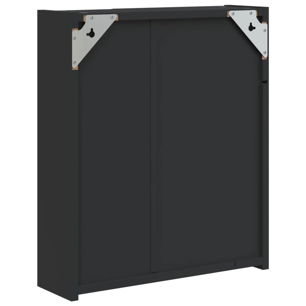 Badkamerkast met spiegel en LED 45x13x52 cm zwart is nu te koop bij PeponiXL, paradijselijk wonen!