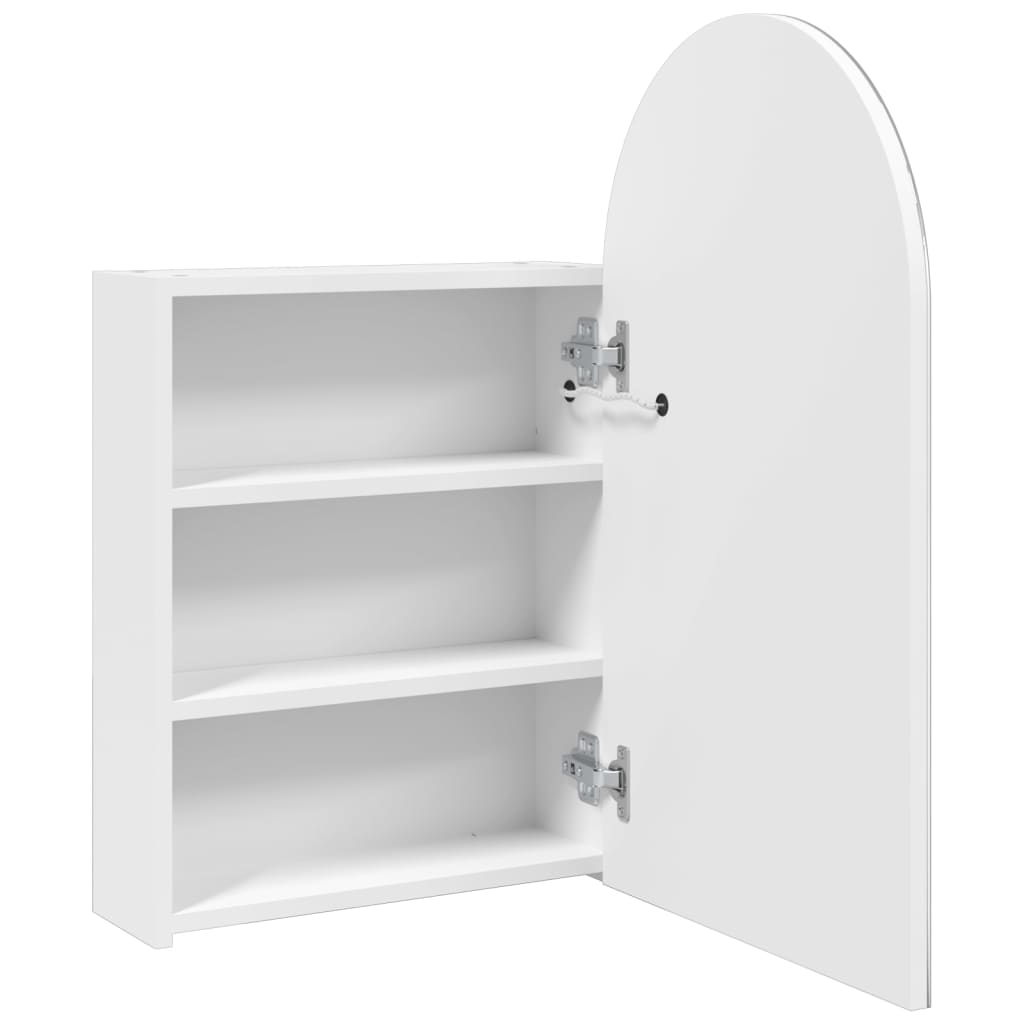 Badkamerkast met spiegel en LED gebogen 42x13x70 cm wit is nu te koop bij PeponiXL, paradijselijk wonen!