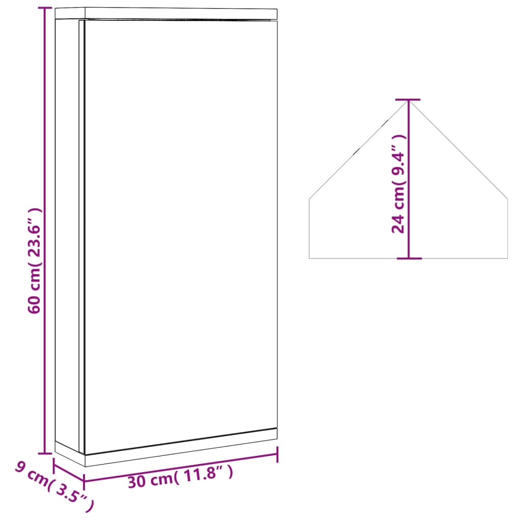 Badkamerkast met spiegel 30x24x60 cm grijs is nu te koop bij PeponiXL, paradijselijk wonen!