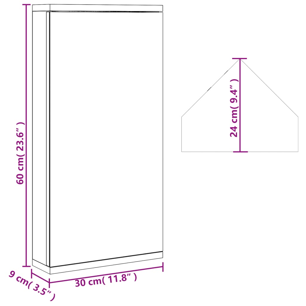 Badkamerkast met spiegel 30x24x60 cm zwart is nu te koop bij PeponiXL, paradijselijk wonen!