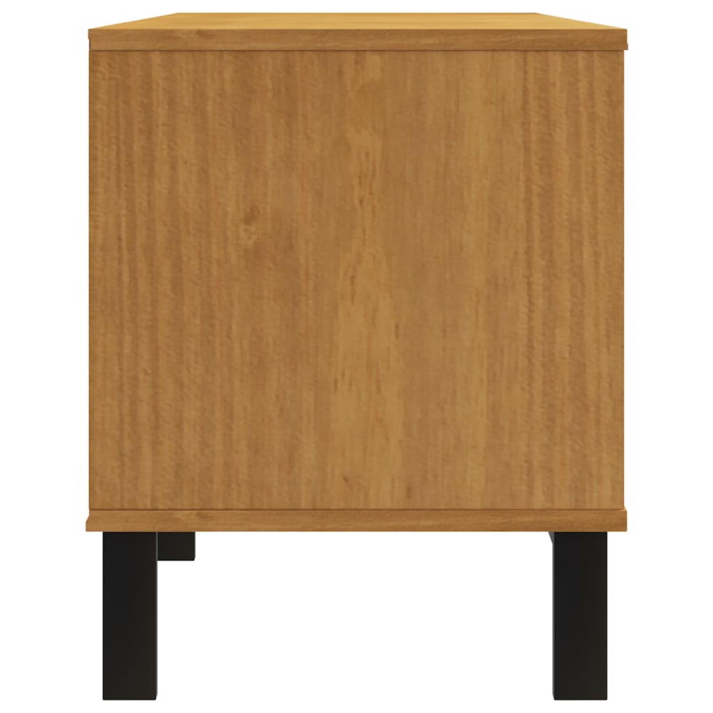 TV-meubel met glazen deur FLAM 158x40x50 cm massief grenenhout is nu te koop bij PeponiXL, paradijselijk wonen!