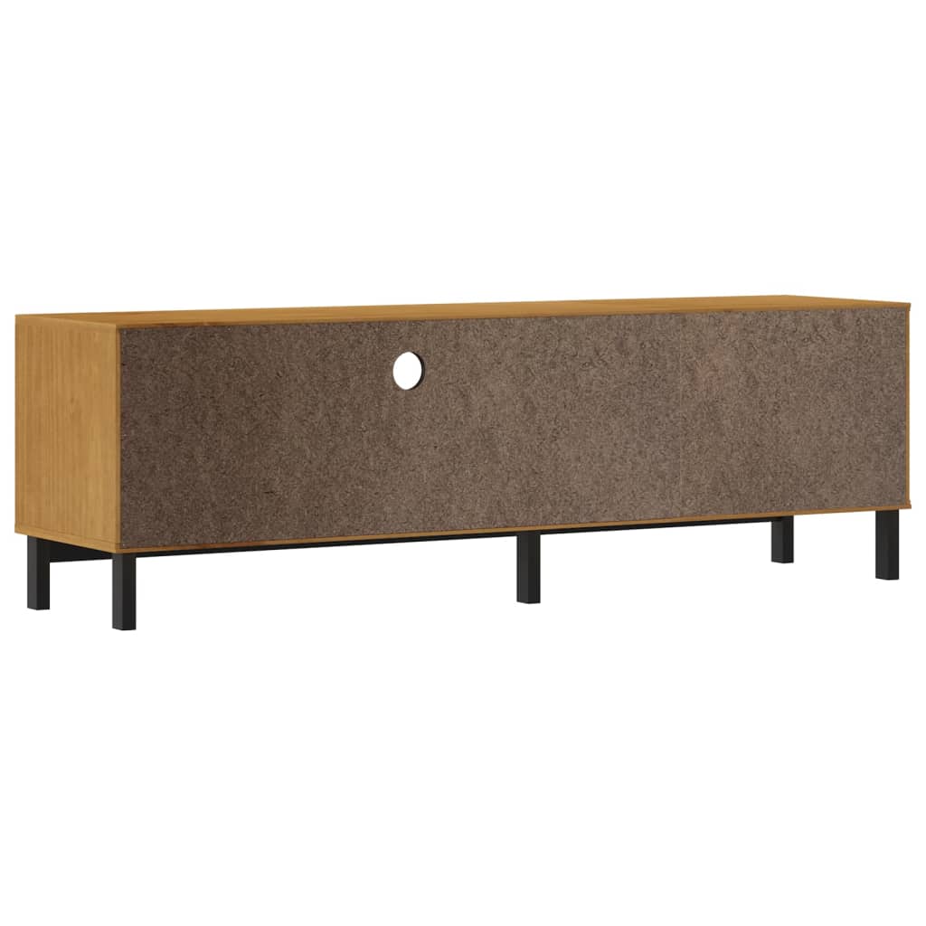 TV-meubel met glazen deur FLAM 158x40x50 cm massief grenenhout is nu te koop bij PeponiXL, paradijselijk wonen!