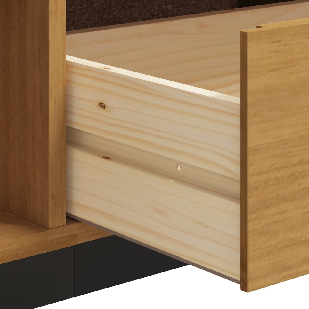 TV-meubel met glazen deur FLAM 158x40x50 cm massief grenenhout is nu te koop bij PeponiXL, paradijselijk wonen!