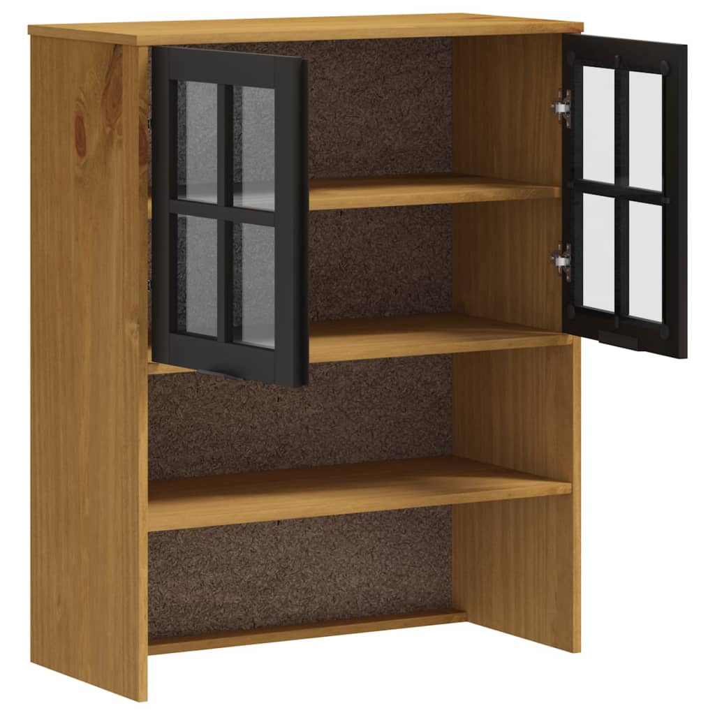 Opzetkast met glazen deuren FLAM massief grenenhout is nu te koop bij PeponiXL, paradijselijk wonen!