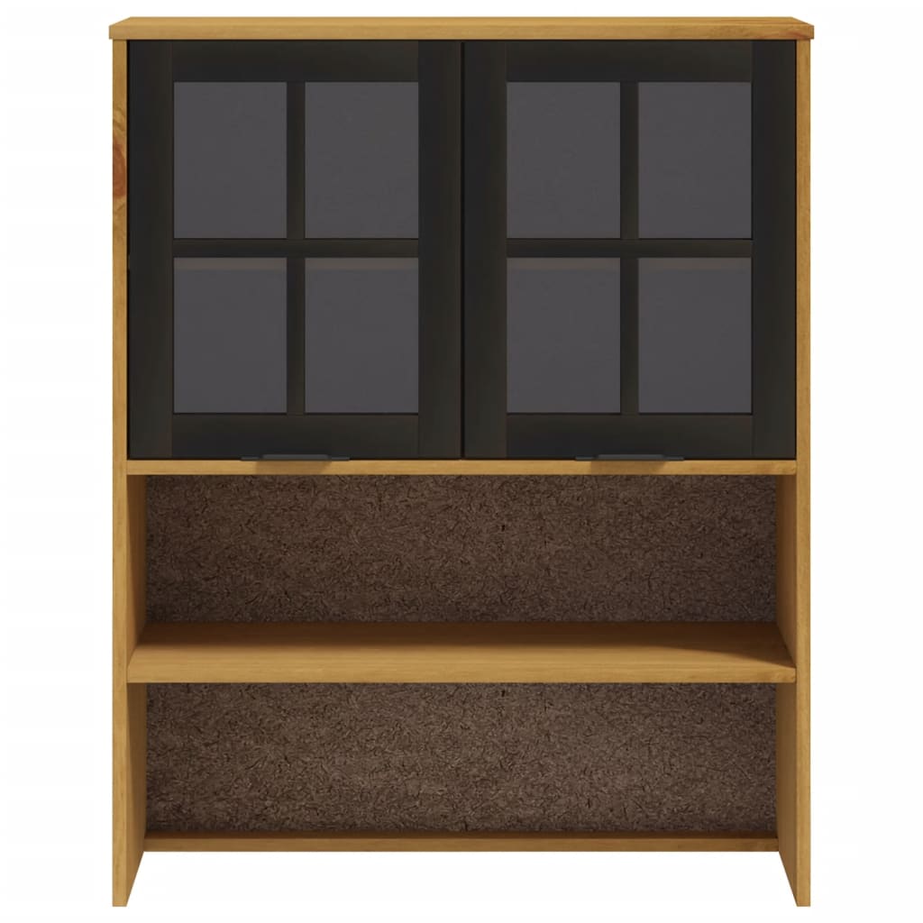 Opzetkast met glazen deuren FLAM massief grenenhout is nu te koop bij PeponiXL, paradijselijk wonen!