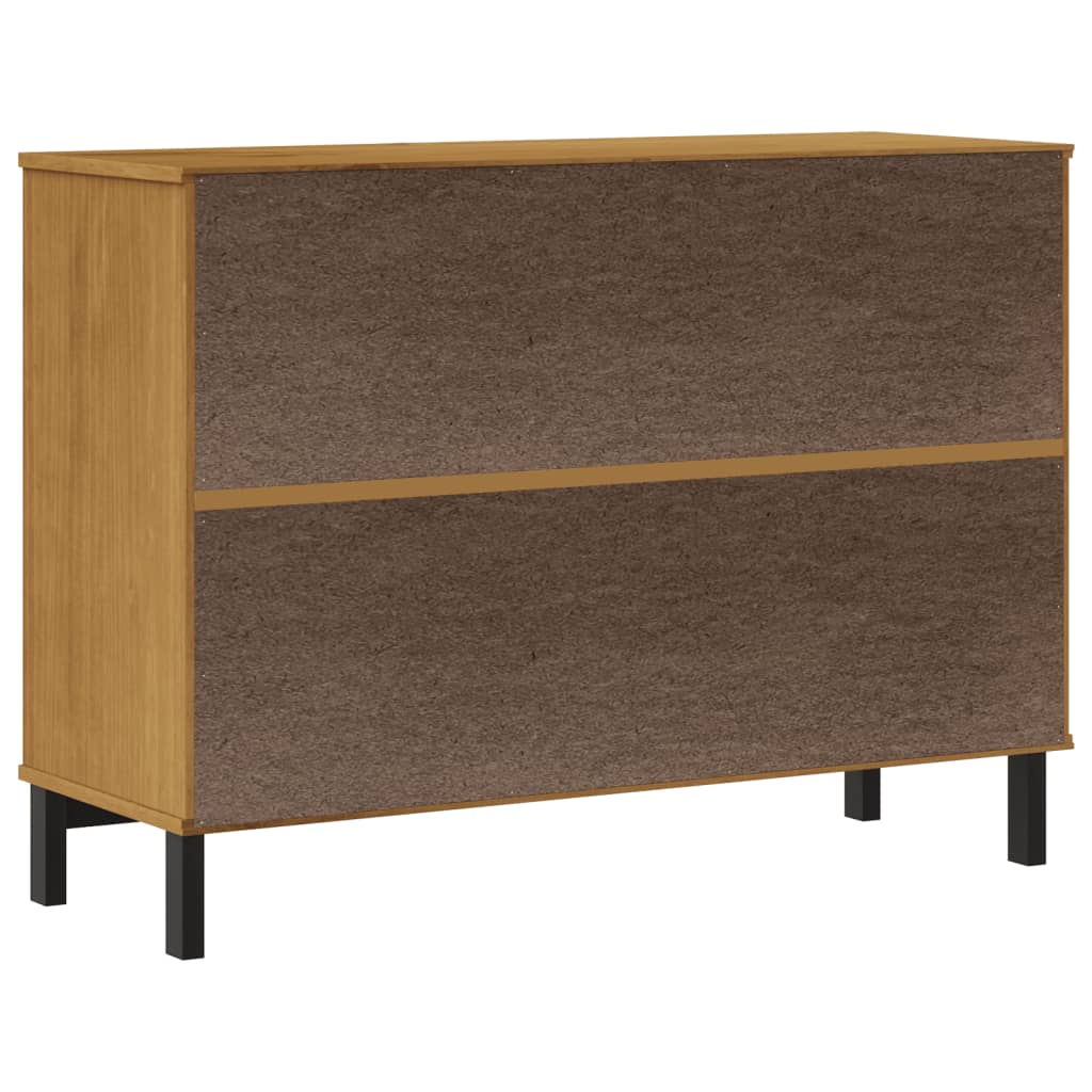 Dressoir met glazen deuren FLAM 110x40x80 cm massief grenenhout is nu te koop bij PeponiXL, paradijselijk wonen!