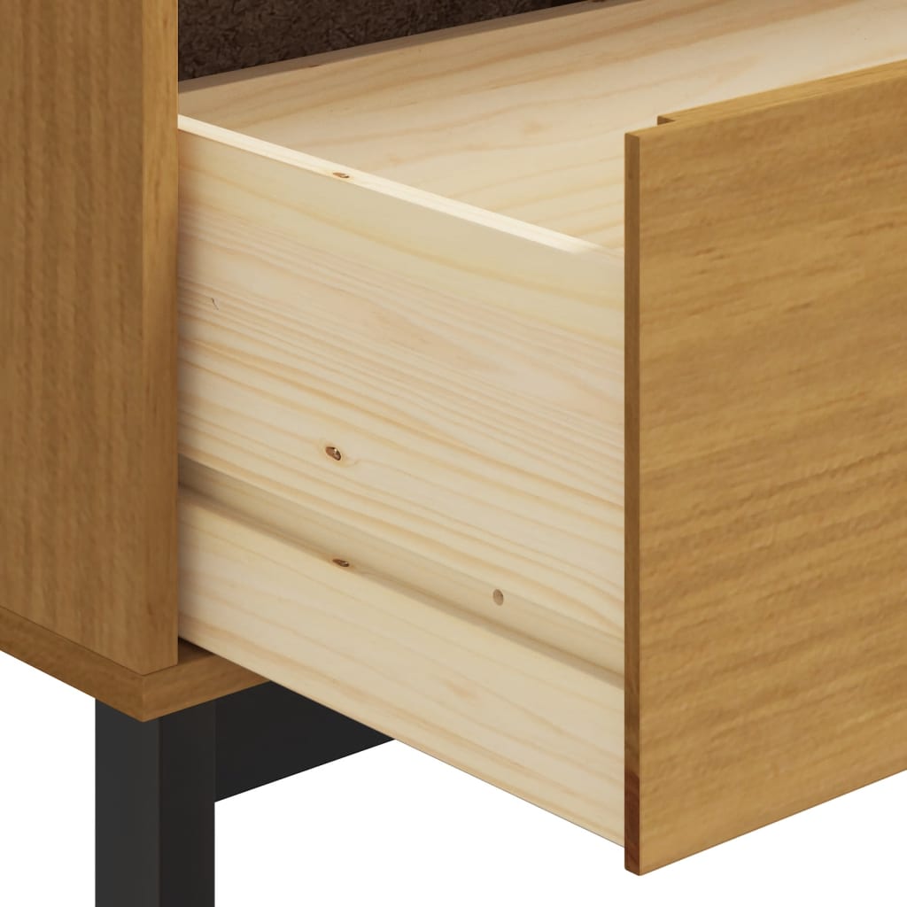 Dressoir met glazen deuren FLAM 110x40x80 cm massief grenenhout is nu te koop bij PeponiXL, paradijselijk wonen!