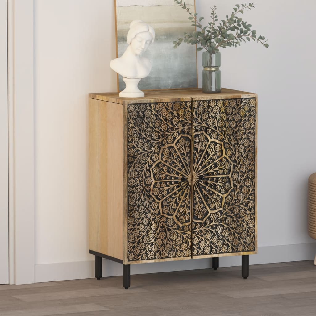 Bijzetkast 60x33x75 cm massief mangohout is nu te koop bij PeponiXL, paradijselijk wonen!