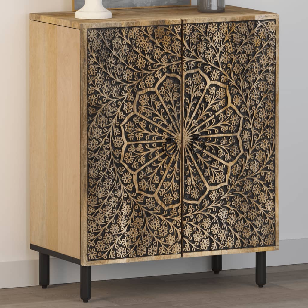 Bijzetkast 60x33x75 cm massief mangohout is nu te koop bij PeponiXL, paradijselijk wonen!