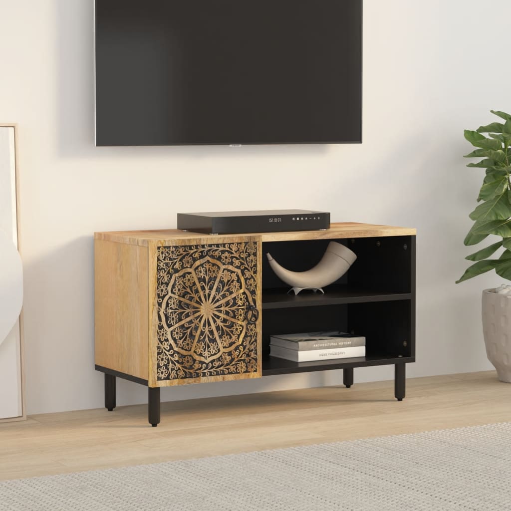 Tv-meubel 80x31x46 cm massief mangohout is nu te koop bij PeponiXL, paradijselijk wonen!